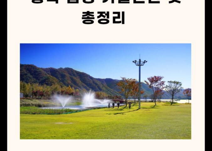 충북 음성 가볼만한 곳 총정리 (명소, 맛집, 카페 5곳)